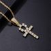 New Diamond-embedded Egyptian Anhe key pendant necklace cross hip hop diamond-embedded_voghion.com