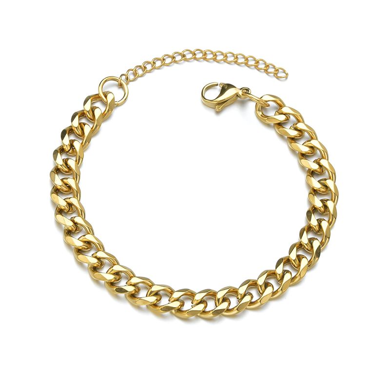 Yamaler Herren-Armband, Kette, vergoldet, Edelstahl, Hip-Hop, geometrisches kubanisches Gliederarmband, Modeschmuck_voghion.com