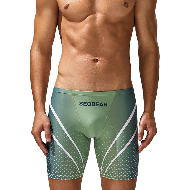 New Swimming Trunks Men's Low Waist Long Boxer Swimming Trunks Comfortable Hot Spring Pants Men's Swimsuit Wholesale_voghion.com