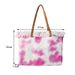 Borsa da spiaggia con nappa ricamata, grande capacità, in tela tie-dye, da donna, con una sola spalla, per l'estate calda_voghion.com