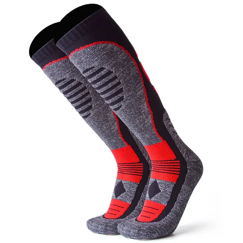 Meias térmicas respiráveis grossas com almofada na altura do joelho para esportes de inverno, snowboard, esqui, inverno, quentes, para caminhadas na montanha, esqui longo_voghion.com