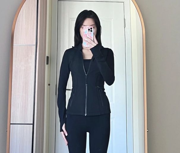 Women's Clothing New Style Gold Label Stand Collar Short Coat Sports Yoga Wear Slim Fit Sports Jacket For Women_voghion.com