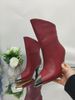 2025 Spring And Autumn New Cowhide Pointed Fashion Short Boots Large Size Women's High Heel Iron Toe Shoes_voghion.com