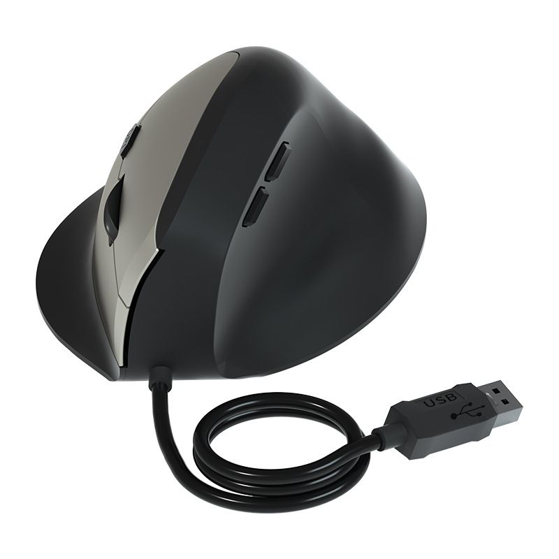 Ergonomic Vertical Wireless Mouse With 2.4G+Bluetooth, Type-C Charging, 1600DPI, 4-Way Scroll, Silent Click For PC/Laptop (Black/Gray/Red/Green/Blue)​_voghion.com