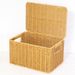 Woven Storage Basket With Lid - Multi-Use Organizer For Clothes, Bedroom & Outdoor (Rattan-Look, Breathable & Stylish)_voghion.com