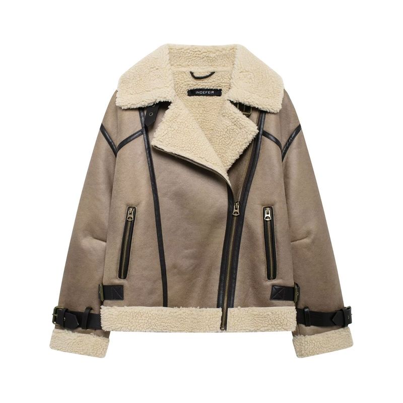 Women's clothing 2024 autumn and winter new item with strap decoration hem double-sided jacket_voghion.com
