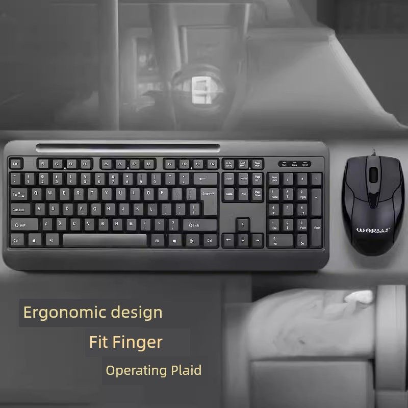 Fenghuolang Km690 Kabelgebundenes Tastatur-Maus-Set Gaming Office Frosted Durable USB Desktop und Notebook-Computer_voghion.com