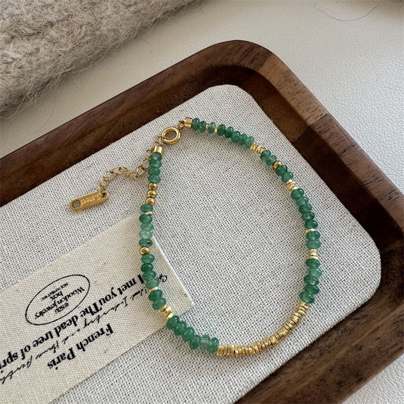 Vihreä Donglin luonnonkivihelmikaulakoru naisille, kevyt ylellinen huippuluokan 2025 kevään uusi retrotyylinen niche-kaulakoru, uusi kiinalainen tyyli_voghion.com