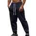 Autumn Winter New Men's Knitted Tigha Casual Breathable Sports Large Size Drawstring Long Pants For Men_voghion.com