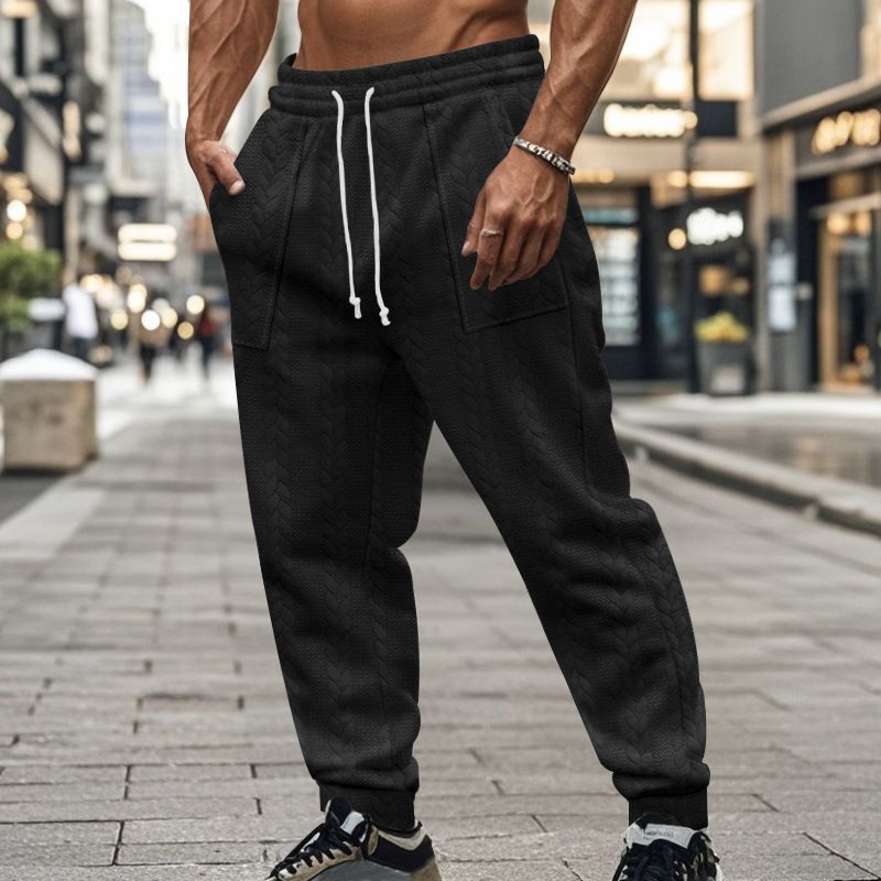 Pantaloni casual da uomo di alta qualità, 25 pantaloni sportivi in maglia jacquard, traspiranti, alla moda, di tendenza, abbigliamento da uomo transfrontaliero_voghion.com
