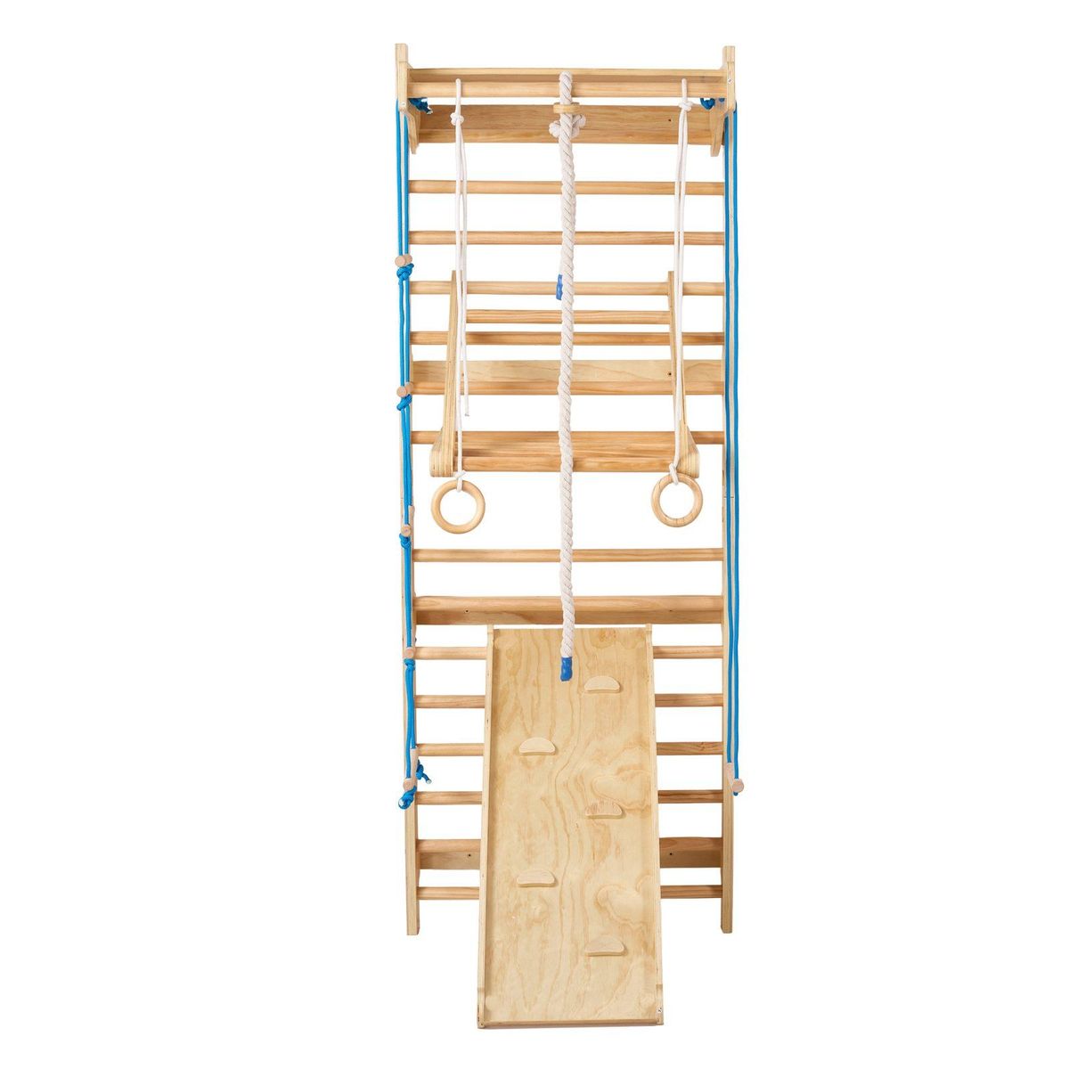 Swedish Ladder Wall Gym 8 In 1 Wooden Indoor Playground Climbing Toys_voghion.com