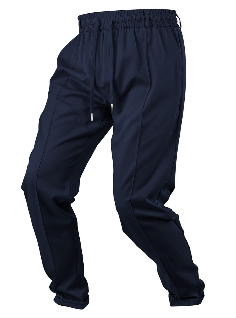 ​​Lässige Chinohose mit elastischem Bund für Herren, leicht, bequem, gerades Bein, für Frühling und Sommer (Grau, Schwarz, Marineblau, Khaki, Braun)​​_voghion.com