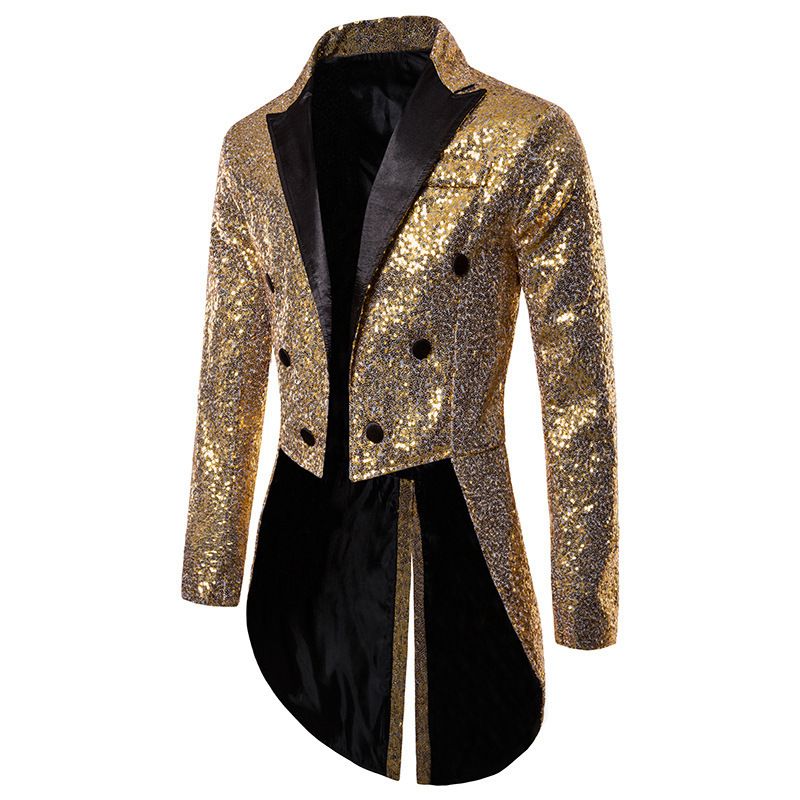 Abito da uomo smoking banchetto nightclub performance paillettes design alla moda_voghion.com