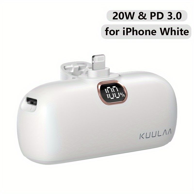 Încărcător portabil de 5000 mAh pentru iPhone: Mini Power Bank cu încărcare rapidă de 20 W - Compatibil cu iPhone 14/14Pro/14 Plus/13/13 Pro_voghion.com