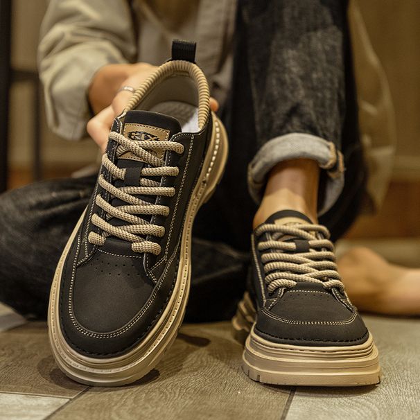 Herenschoenen nieuwe herfst all match casual werkschoenen heren Martin laarzen heren low top retro leren schoenen sportschoenen_voghion.com