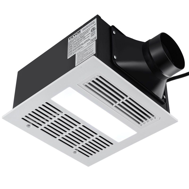 VEVOR Bathroom Exhaust Fan, 1500W Heating, 110 CFM High-Efficiency Ventilation, 1.5sones Low Noise Operation, Energy-Saving Bathroom Ceiling Fan, Need For Attic Access, For Various Ceilings_voghion.com