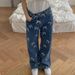 Trendy American Sweet & Spicy Style Bow Print Loose Fit Jeans – Streetwear Casual Straight Leg Pants For Women_voghion.com