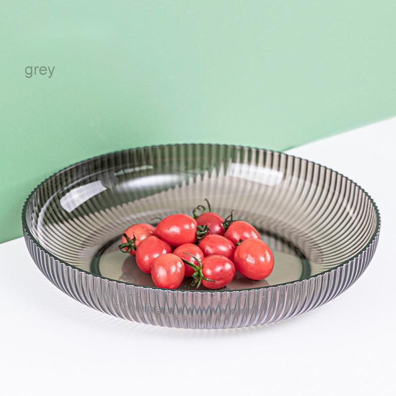 PET-Material im chinesischen Stil für die tägliche Küche im Haushalt, dreifarbig, einfacher Obst-Snackteller_voghion.com