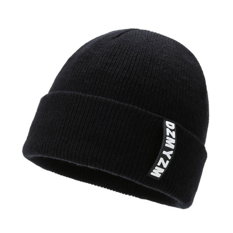 New Autumn And Winter Men's Thick Wool Hat All Match Korean Style Turn Up Outdoor Warm Ear Protection Knitted Hat_voghion.com