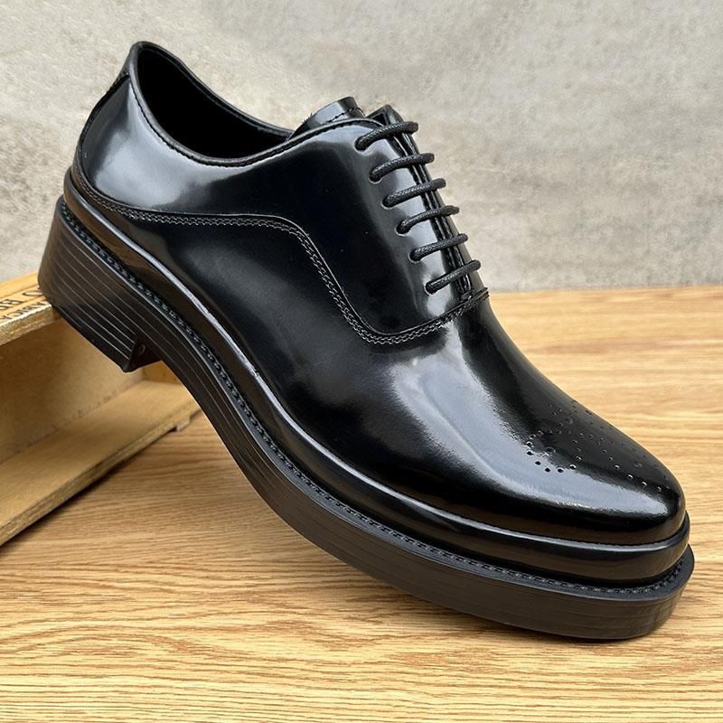 2025v Nieuwe Stijl Kleur Gepolijst Heren Formele Leren Dikke Zool Hoogte Verhogende Jeugd Brogue Gesneden Derby Schoenen Voor Heren_voghion.com