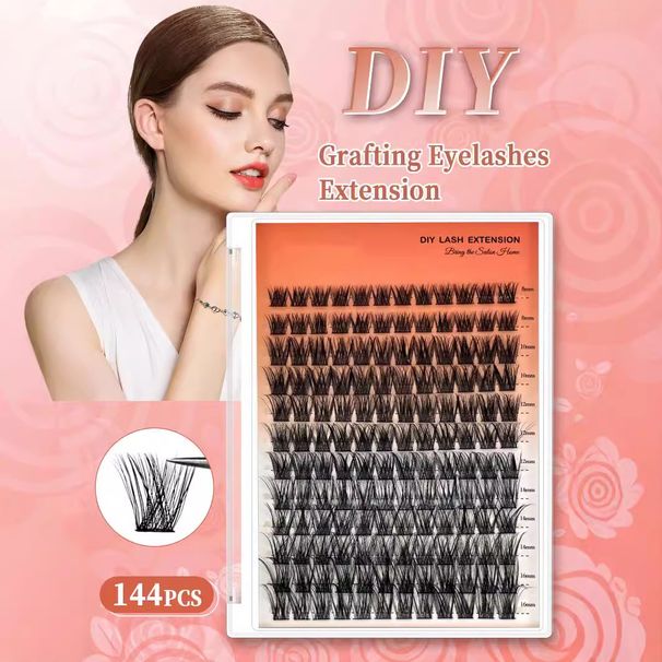 Eyelashes Set Melt LC07 False Eyelashes Mixed Thick 12 Rows D Curve Segmented Grafted Hair_voghion.com