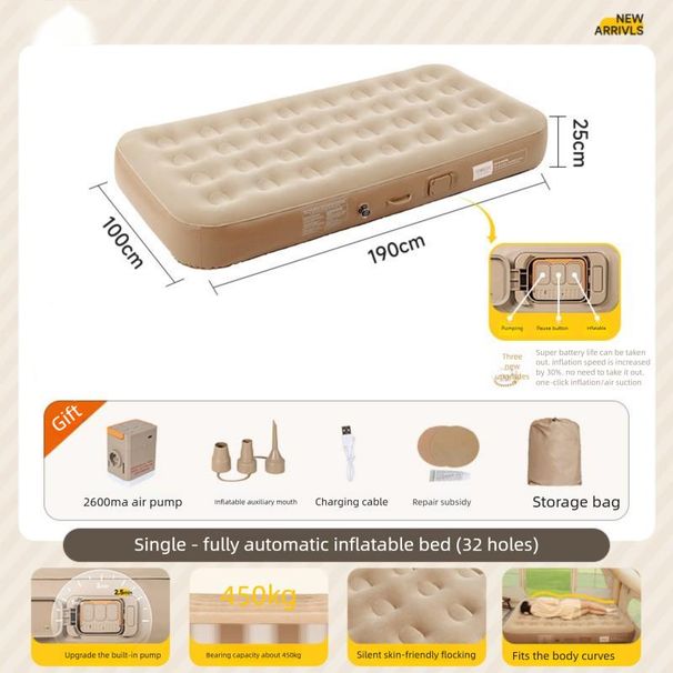 Inflatable Outdoor Camping Tent Sleeping Pad Ground Mat Home Use New Automatic Portable Thickened Air Mattress_voghion.com