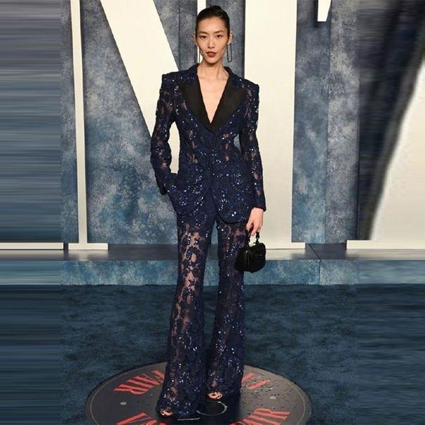 GraceChic GraceChic In Stock 2025 New European American French Fashion Heavy Beaded Embroidered Sequin Lace Blazer Jacket And Pants Set_voghion.com