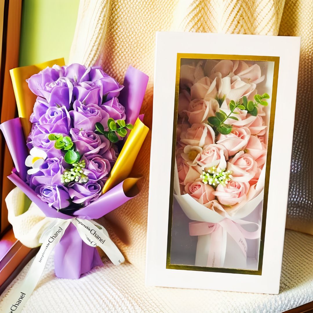 Festliche Geschenke Weihnachten 21 Rosen Seifenblumen Geschenkbox Seifenstrauß Valentinstag Weihnachtsgeschenk Geburtstagsgeschenk_voghion.com