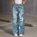 Women's Floral Print Straight Leg Jeans – Boho Chic Cotton-Blend Trousers (S/M/L/XL/XXL, Non-Stretch, Mid-Rise, Machine Washable)_voghion.com