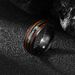 Men's Stainless Steel Pop Jewelry Natural Element Ring Hawaiian Acacia wood Men's titanium steel ring_voghion.com