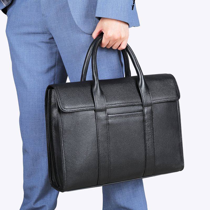 Men's Briefcase Handbag Men's Genuine Leather Men's Handbag Cowhide Large Capacity Briefcase_voghion.com