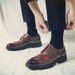 Atmungsaktive Brogue-Schuhe aus braunem Leder im Retro-Stil für Herren und Jugendliche, ideal für Business, formelle Anlässe und Hochzeiten._voghion.com