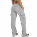 Damen Cargo-Jogginghose mit hoher Taille, lockere Passform, weites Bein, Trainingshose mit Taschen für Streetwear-Mode_voghion.com