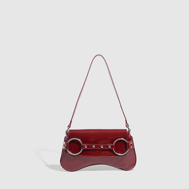 Sacs pour femmes : sacs à main en cuir brillant, sacs à bandoulière, sacs à poignet, sacs à main en gelée Macaron de niche pour femmes_voghion.com