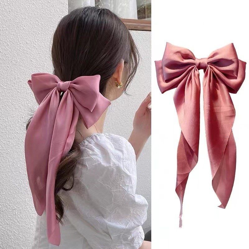 Fermaglio per capelli con fiocco rosso, fermaglio per capelli premium da donna, copricapo da fata super elegante, accessori per capelli_voghion.com