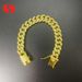 Hip Hop Pet Collar Cuban Dog Chain Full Diamond Necklace Lock Gold Silver_voghion.com