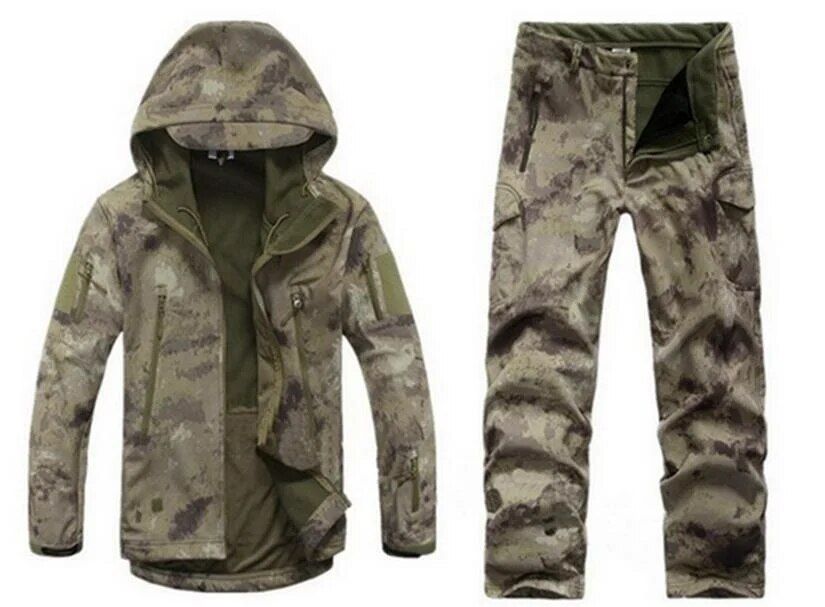 Conjuntos de chaqueta táctica Softshell de invierno para hombre, abrigos de vellón, uniforme militar de camuflaje, chaquetas impermeables del ejército, trajes de caza_voghion.com