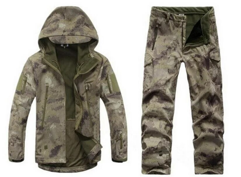 Winter Tactical Softshell Jacket Sets Men Fleece Coats Camouflage Military Uniform Army Waterproof Jackets Suits Hunting_voghion.com