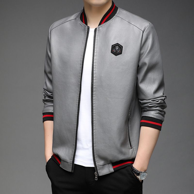 Frühling Neue Baseball Kragen Jacke männer Langarm Jugend Koreanischen Stil Trendy Zipper Casual Leder Jacke Für Männer_voghion.com
