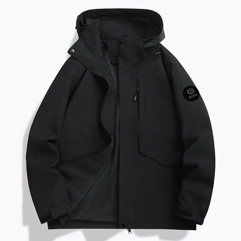 Men's Clothing Spring and Autumn single layer thin jacket for men and women, work jacket, windproof and dirt resistant coat with hood_voghion.com