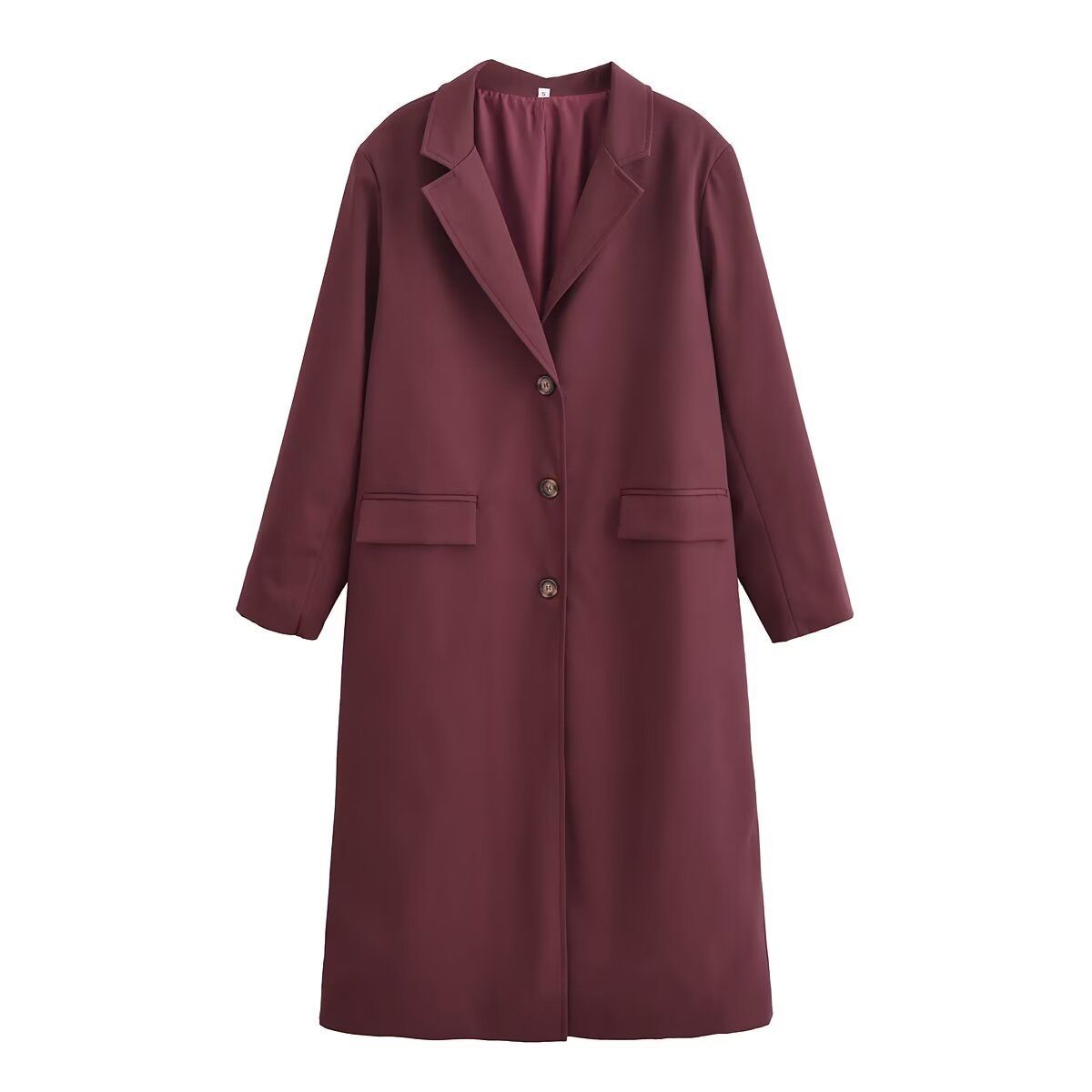 Autumn And Winter Women's Suit Collar Wide Version Windbreaker Elegant Urban Style Elongated Jacket_voghion.com