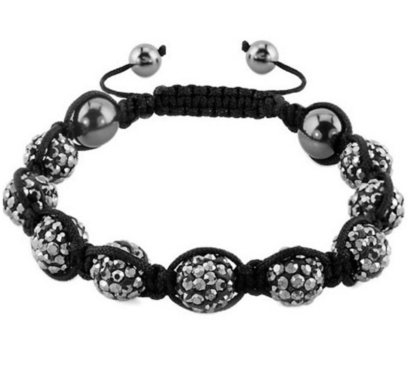 Pulseira Shamballa de 10 mm com 9 contas de diamante e strass, feita de argila macia para mulheres_voghion.com