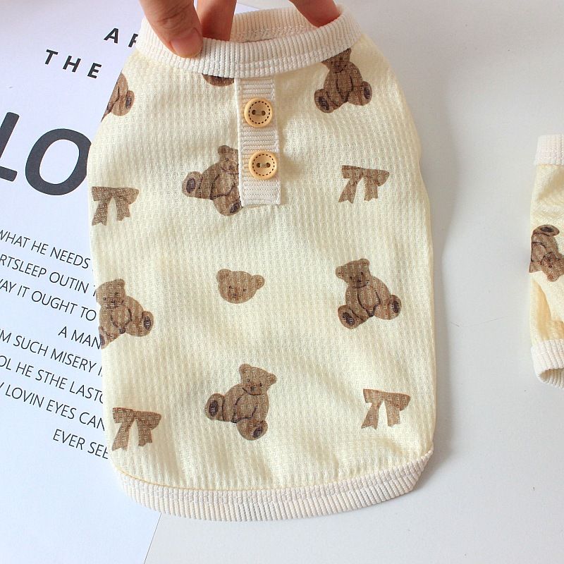 Hundeweste Dünne Haustierkleidung Frühling Sommer Pyjamas Little Bear Vierbeiner Homewear_voghion.com
