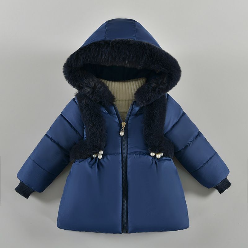 SAMGAMIBABY cross-border children's clothing baby winter clothing new cotton-padded jacket girls cute fur collar hooded cotton-padded jacket_voghion.com
