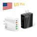 Chargeur multiport 65 W USB PD20 à charge rapide, compatible avec iOS, Android, Xiaomi, Type-C, prise triangulaire britannique_voghion.com