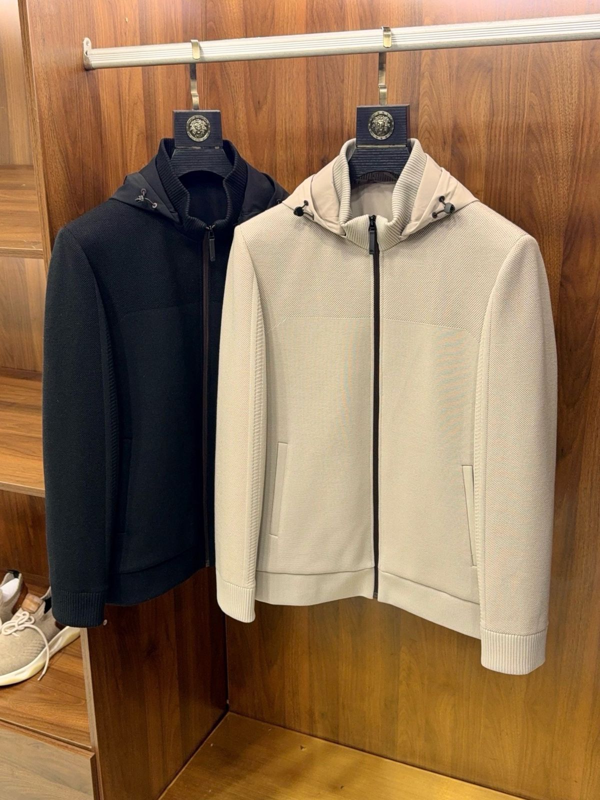 EZ Home Simple Fashion Anti-Pilling Imported Yarn Stand Collar Detachable Hood Knitted Jacket Coat_voghion.com