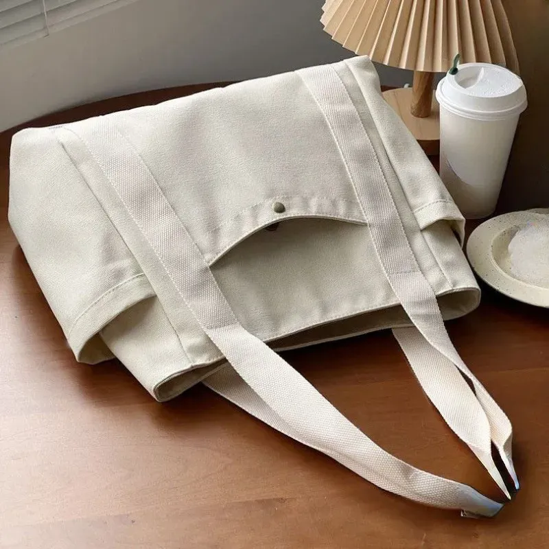 Bolsa de lona de grande capacidade adequada para bolsa de trabalho, estudante universitário, departamento Mori, centenas de bolsas de ombro combinando para deslocamento diário_voghion.com