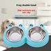 Frog Cartoon 2-in-1 Stainless Steel Pet Double Dog Cat Food Bowl_voghion.com