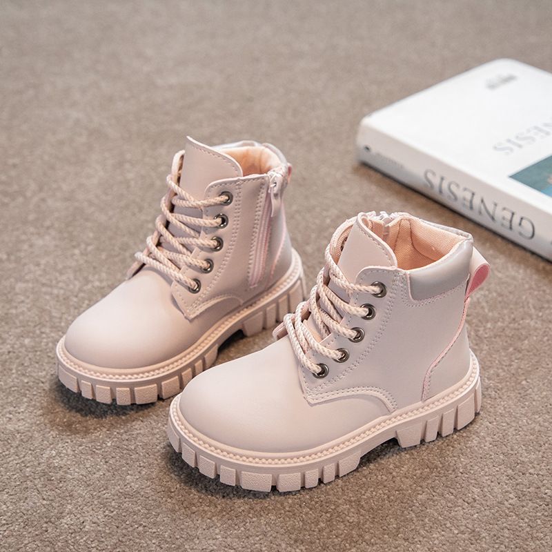 Short Boots 2024 New Fashionable British Style Girls' Little Yellow Boots, Medium size Children's Soft Sole Anti slip_voghion.com