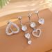 Set da 3-5 pezzi di stile misto, anelli per ombelico pendenti a forma di cuore e fiore, in acciaio inossidabile, a farfalla, con zircone curvo, piercing all'ombelico_voghion.com